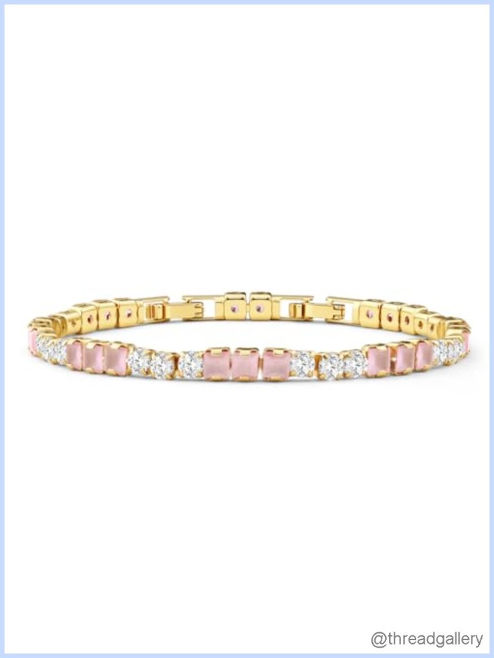 Gold Plated CZ Tennis Bracelet Womens Bridal Birthday Gift